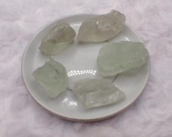 2 Pcs Natural Light Green Prasiolite Crystals - Raw Stones Organic Shape and Size - Green Raw Crystals for Home Decor Amethyst #RWSTN#1012