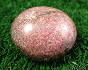 1 Piece Natural Fire Quartz Crystal Palm Stone - Pink Brown Polished Gallet - Large Heavy Oval Smooth Polished Crystal Palmstone #PALMS#1113