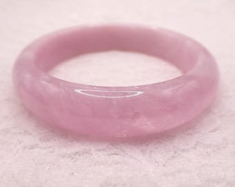 54.9mm Beautiful Natural Purple Kunzite Crystal Bangle Bracelet - Smooth Flat Inside - Purple Flash Kunzite Small Crystal Bangle #JEWEL#1845