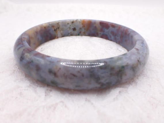 60.8mm Natural Ocean Jasper Crystal Bangle Bracelet - Earth-toned Crystal Bangle - Smooth Polished Ocean Jasper Bracelet #JEWEL#1850