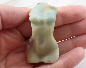 1 Piece Natural Sky Blue Crystal Carving - Woman Body Aqua Blue - Shiny Polished Female Body Carving - Sky Blue Crystal Body #CRVNG#1261