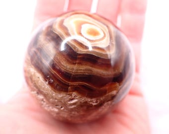Natural Chocolate Calcite Crystal Sphere - Brown Tan Textured Sphere - 2 Inch Chocolate Calcite Sphere Metaphysical Healing #SPHER#1122