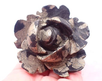 Crystal Pyrite Rose Flower - Black Gold Home Decor Metaphysical Crystals for Decoration - Healing Crystals for Wealth Confidence #FLWRS#1023