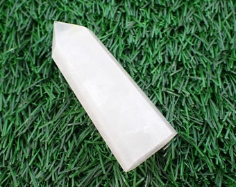 1 Piece Natural Rose Quartz Crystal Tower - Light Pink Flashy polished - Minor Chip Pink Rose Quartz Crystal Point #TOWER#1198