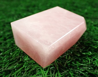 1 Piece Natural Rose Quartz Crystal Freeform - Dark Pink Smooth Finish - Rose Quartz Freeform 53x39x25mm - Beveled Edge Crystal #FRFRM#1029