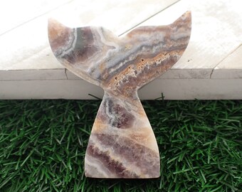 Purple Gold Amethyst Crystal Mermaid Tail - Large Pretty Crystal - Whale Tail Crystal Carving - 3 Inch Large Amethyst Crystal #CRVNG#1900