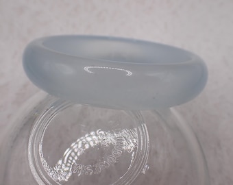 60.0mm Selenite Crystal Bangle Bracelet - Smooth Thick Crystal Bracelet - Flat Inside Smooth Selenite Bangle #JEWEL#1979