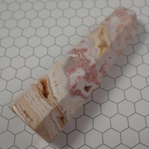 1 Piece Natural Crazy Lace Druzy Agate Crystal Tower -  Opaque Faceted Polished - Pink Yellow White Druzy Agate Crystal Tower #TOWER#1136