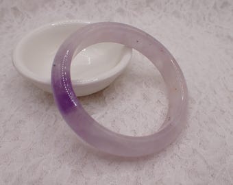 59.7mm Beautiful Natural Amethyst Crystal Bangle Bracelet - Smooth Finish Flat Inside - Light Purple Crystal Bangle #JEWEL#2013