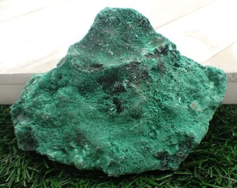 Large Natural Green Malachite Crystal - Rough Rock Specimen - Dark Green 4.5 Inch Malachite Crystal - Organic Malachite Crystal #RAWSM#1073