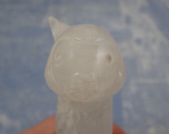 1 Piece Natural Druzy Agate Llama Crystal Carving - White Gray Blue Animal - Natural Agate 110x40x65mm - Standing Llama Figurine #ANMLS#1069