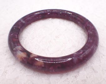59.2mm Sparkly Natural Purple Emerald Crystal Bangle Bracelet - Smooth Finish Round Inside - Purple Emerald Crystal Bangle #JEWEL#1854