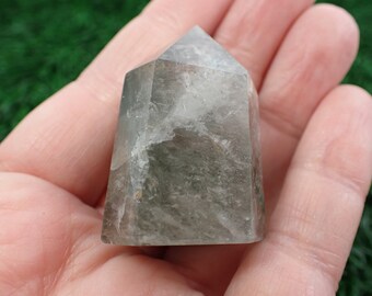 1 Piece Natural Garden Quartz Crystal Tower - Short Faceted Polished Tower - Clear Green Garden Quartz - Mini Crystal Tower #TOWER#1188