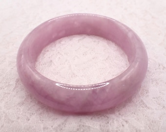 54.1mm Beautiful Small Natural Kunzite Crystal Bangle Bracelet - Smooth Flat Inside - Purple Brown Kunzite Solid Crystal Bangle #JEWEL#1879