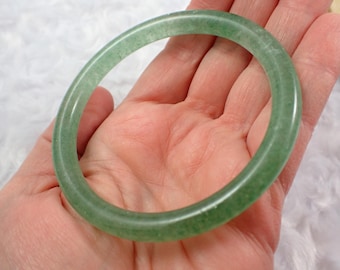 62.9mm Natural Green Strawberry Quartz Bangle Bracelet - Sparkly Green Quartz Crystal - Green Strawberry Quartz Crystal Bangle #JEWEL#1459