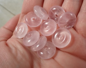 1 Piece Mini Natural Rose Quartz Crystal Donut - High Quality Pink Donut - Clear Rose Quartz - Smooth Finish .5 Inch Rose Donut #MINIS#1121