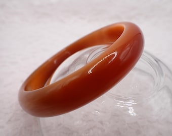 60.7mm Dark Copper Brown Cats Eye Bangle Bracelet - Smooth Polished Bangle - Copper Cats Eye Bangle Bracelet #JEWEL#1932