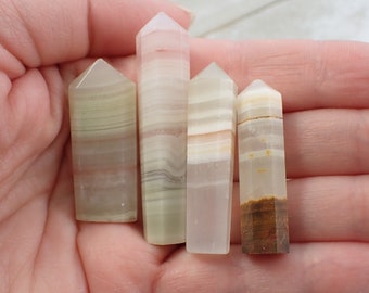 One Mini Natural Pink Calcite Crystal Point - Small Smooth Standing Faceted - 1.5-2 Inch Point - Natural Pink Calcite Crystals #POINT#1024