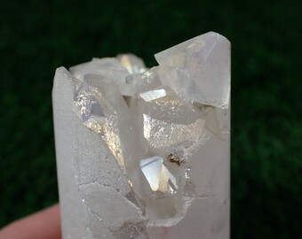 1 Piece Aura Quartz Crystal Cylinder Cluster - Rough Texture Round Cluster Top - 68x37mm Rainbow AB Finish Quartz - Stands Well #CYLDR#1003