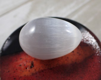 White Selenite Natural Crystal Egg - Small Smooth Polished Crystal Egg - No Chips or Cracks - Little White Selenite Egg Crystal #EGGS#1016