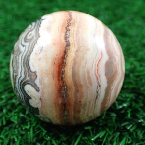 1 Piece Crazy Lace Agate Crystal Sphere - Black White Tan Brown - Smooth Sphere Heat Treated - 2 Inch Round Sphere - Crazy Lace #SPHER#1090
