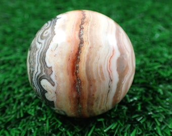 1 Piece Crazy Lace Agate Crystal Sphere - Black White Tan Brown - Smooth Sphere Heat Treated - 2 Inch Round Sphere - Crazy Lace #SPHER#1090