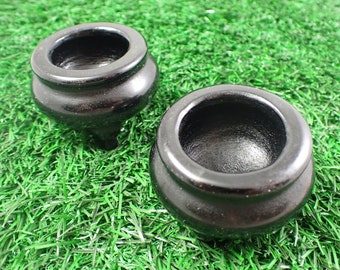 1 Piece Black Obsidian Crystal Cauldron Carving - Shiny Black Crystal - 2 Inches Black Obsidian - Witches Cauldron Crystal Black #CRVNG#1670