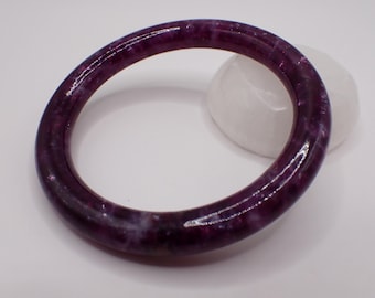 59.0mm Sparkly Natural Purple Emerald Crystal Bangle Bracelet - Smooth Finish Round Inside - Purple Emerald Crystal Bangle #JEWEL#1813
