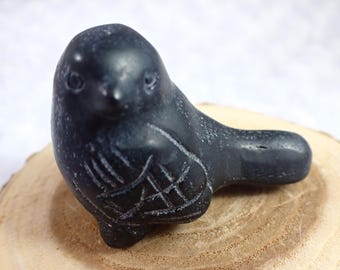 Cute Little Black Obsidian Crystal Bird - Smooth Bird Figurine - Crystal Bird 2.25 Inches - Chubby Black Obsidian Crystal Bird #ANMLS#1255