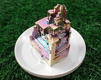 Large Bismuth Rainbow Castle Crystal Specimen - Green Blue Pink Orange - Metallic Specimen Bismuth - 2.75 Inch Rainbow Crystal #FRFRM#1051