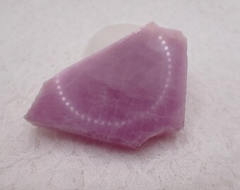 Flashy Purple Kunzite Crystal Slab - Small Smooth Polished Triangle - Rough Edges 3 Inch Crystal Slab - Pink Purple Kunzite Slab #SLABS#1059