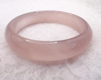 59.9mm Shiny Light Purple Cats Eye Crystal Bangle Bracelet - Smooth Finish Flat Inside - Bangle Bracelet Cat Eye  #JEWEL#1863