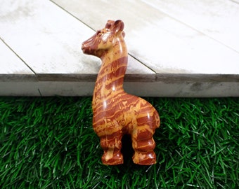 Adorable Banded Jade Llama Crystal Figurine - Brown Yellow Banded Jade - 3 Inch Standing Llama Figurine - Natural Crystal Animal #ANMLS#1110