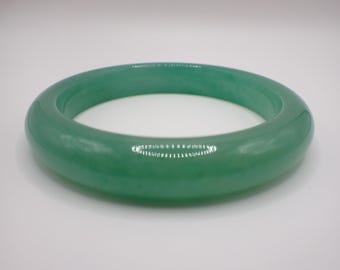 61.4mm Green Aventurine Crystal Bangle Bracelet - Thick Green Crystal Bangle - Natural Green Aventurine Crystal Bracelet Smooth #JEWEL#1691