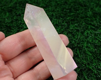 Rose Quartz Aura Crystal Tower - Faceted Polished Tower - No Chips or Cracks - 3 Inch Rose Quartz Crystal Point - Aura Tower #TOWER#1246