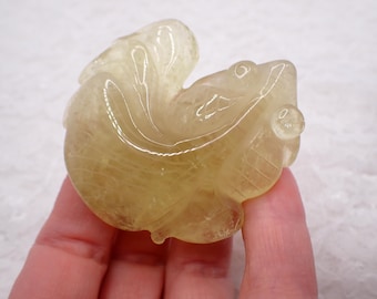 Natural Yellow Citrine Crystal Fish - Translucent Yellow Fish - 2.25 Inch Crystal Fish - Yellow Citrine Fish Carving #ANMLS#1275