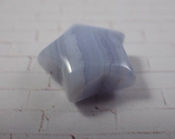 1 Piece Natural Blue Lace Agate Crystal - Mini Star Carving - Blue Banded Lace Agate Star - High Quality Mini Carving Blue Lace #MINIS#1137
