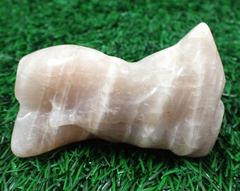 1 Piece Natural Moonstone Crystal Carving - Male Body Torso Blue Silver Flash - Shiny Polished Standing Male Body 80x50x32mm #BDIES#1019