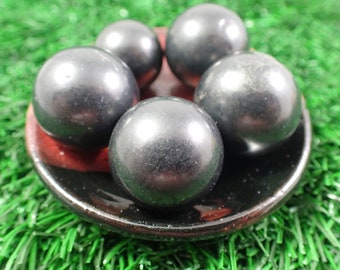 1 Piece Natural Shungite Mini Crystal Sphere - Small Round Ball Shaped - Smooth Round Polished - Between 18-26mm Black Shungite #SPHER#1042