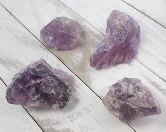 1 Piece Natural Amethyst Raw Stone Crystal - Smooth Rough Textured - 40-60mm Raw Stones - Purple Clear Amethyst Raw Crystals #RWSTN#1004