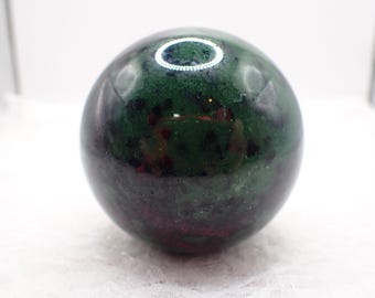Large Ruby in Zoisite Crystal Sphere - Purple Green Orb Shaped - Smooth Polished Round Crystal - 2.25 inch Sphere #SPHER#1120