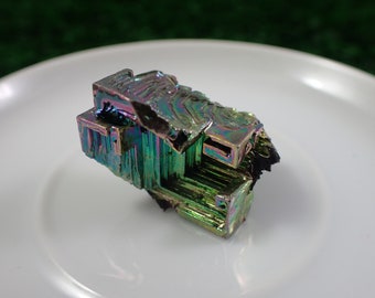 1 Piece Bismuth Rainbow Crystal Specimen - Green Blue Pink Yellow - Metal Specimen Bismuth - Rainbow Tiered Abstract Crystal #RAWSM#1036