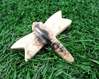 1 Piece Natural Palm Root Crystal Dragonfly Carving - Black Polished Crystal - Flat Back Palm Root Dragonfly - 58x48x8mm Crystal #ANMLS#1103