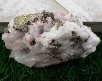 1 Piece Natural Pyrite Crystal Tower - Gold White Shiny - Polished Faceted Crystal Point - Sharp Point Tower 3.25x1x.75 Inches #