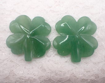 Green Aventurine Crystal Four Leaf Clover - Carved Green Aventurine Crystal - 2 Inch Green Lucky Clover Carving #CRVNG#2266