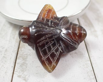 Gorgeous Indonesian Amber Bee Handmade Carving - 1.75 Inch Part Translucent Amber Insect - Brown Carved Bee Amber Insect #CRVNG#2077