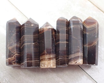 1 Piece Mini Natural Chocolate Calcite Crystal Point - Small Smooth Faceted - 1.5 Inch Mini Brown Point - Natural Mini Crystals #POINT#1014