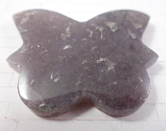 1 Piece Natural Grape Agate Crystal Butterfly Carving - Purple White Crystal - Smooth Polished Flat Butterfly Grape Agate #ANMLS#1150