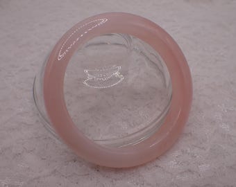 59.9mm Pretty Pink Rose Quartz Crystal Bangle Bracelet - Smooth Round Bangle - Pink Rose Quartz - Crystal Bangle Bracelet #JEWEL#1968
