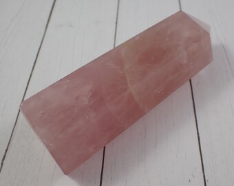 1 Piece Natural Rose Quartz Crystal Tower - Pink Opaque Faceted Smooth Polished - Great Condition Rose Quartz Crystal Point #TOWER#1115